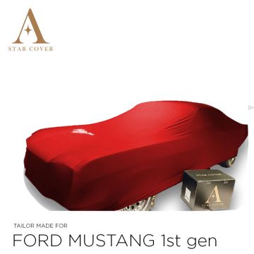 Ford Mustang I 1964-1967 Indoor Autoabdeckung Rot mit Emblem