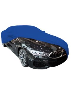 BMW 8 Reihe Cabrio G14 Indoor Autoabdeckung - Spiegeltaschen - Blau