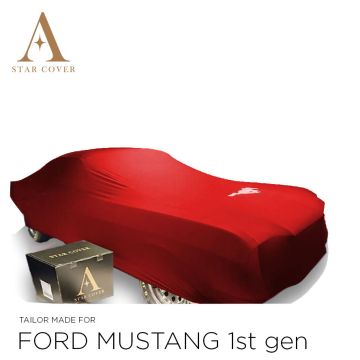 Ford Mustang I 1964-1967 Indoor Autoabdeckung Rot mit Emblem